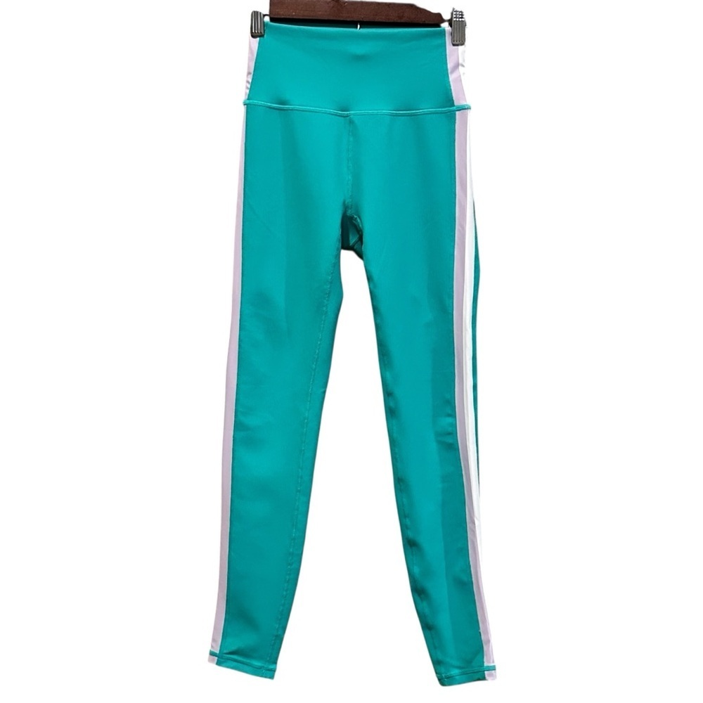 WILO The Label Teal Athletic Leggings Side Stripe 25” Inseam Women’s Size XS
